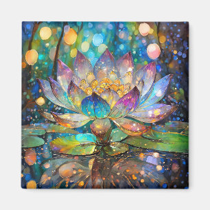 Illuminated Blooming Lotus Flower Magnet
