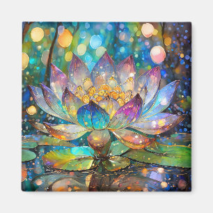 Illuminated Blooming Lotus Flower Magnet