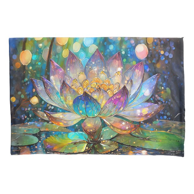 Illuminated Blooming Lotus Flower Pillow Case (Front)