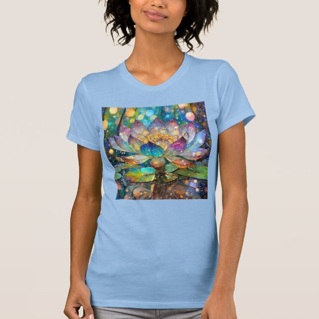 Illuminated Blooming Lotus Flower T-Shirt (Front)