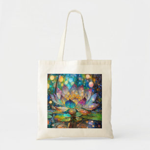 Illuminated Blooming Lotus Flower Tote Bag