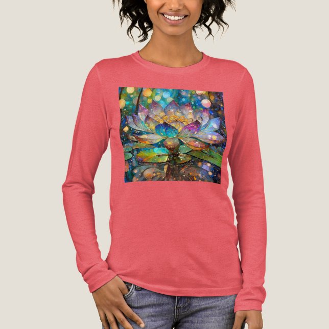 Illuminated Blooming Lotus Flower Tri-Blend Shirt (Front)