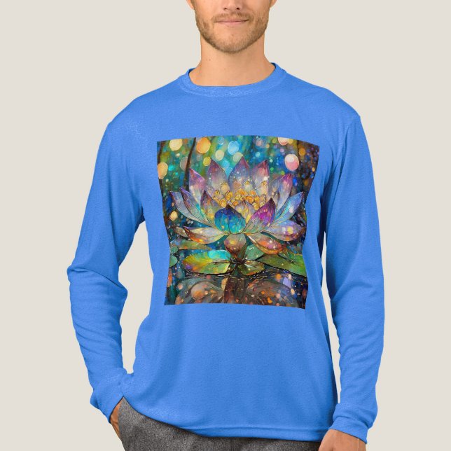 Illuminated Blooming Lotus Flower Tri-Blend Shirt (Front)