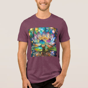 Illuminated Blooming Lotus Flower Tri-Blend Shirt