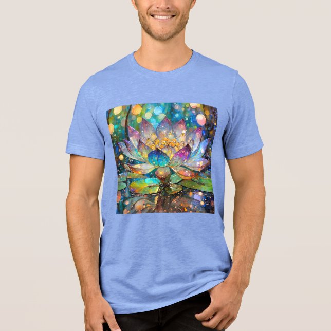 Illuminated Blooming Lotus Flower Tri-Blend Shirt (Front)