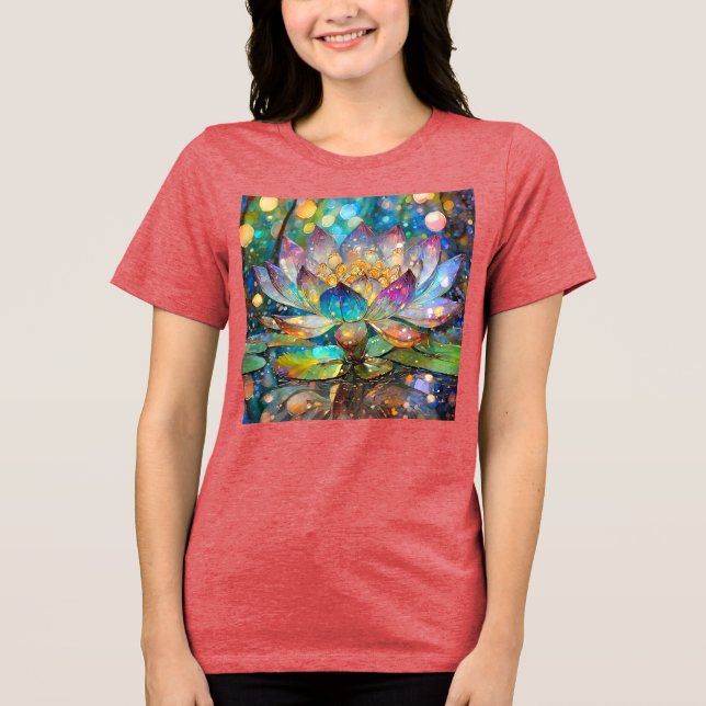 Illuminated Blooming Lotus Flower Tri-Blend Shirt (Front)