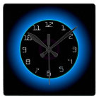 Black with Illuminated Blue/Aqua Face >Wall Clock | Zazzle.com