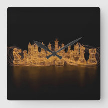 Illuminated Chess Pieces Wall Clock