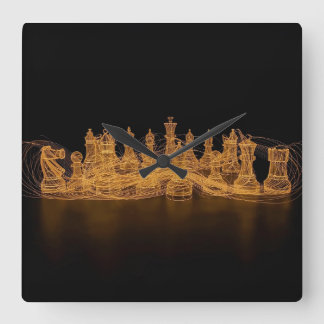 Illuminated Chess Pieces Wall Clock