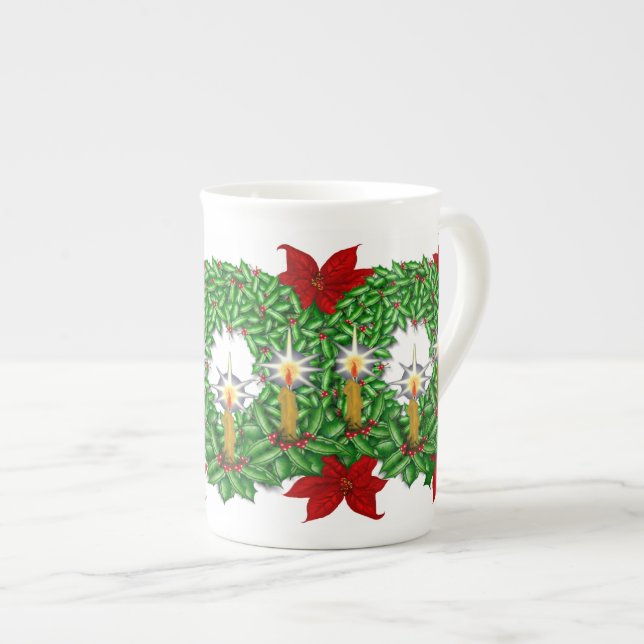 Illuminated Christmas Bone China Mug (Front Right)