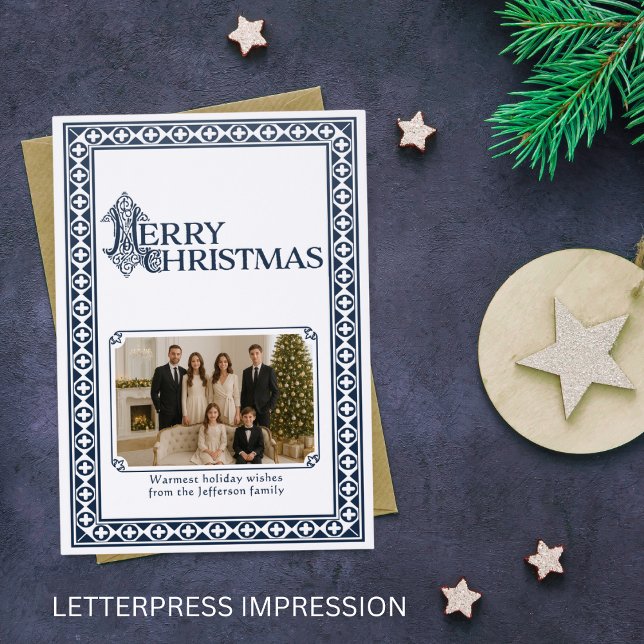 Illuminated Christmas Greetings Letterpress Photo Cards (Creator Uploaded)