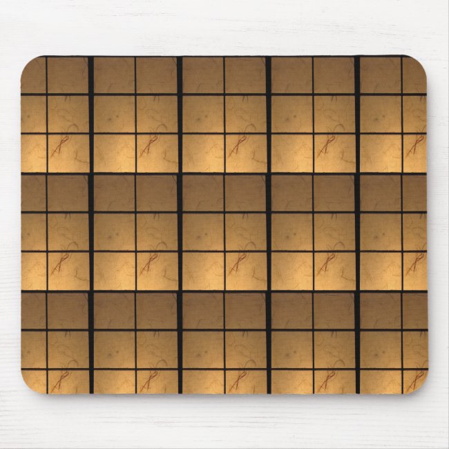 Illuminated Copper Gold Square Pattern Mousepad