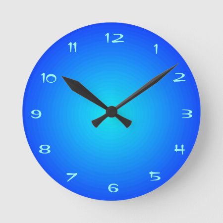 Illuminated Effect On Blue Aqua Kitchen Clocks