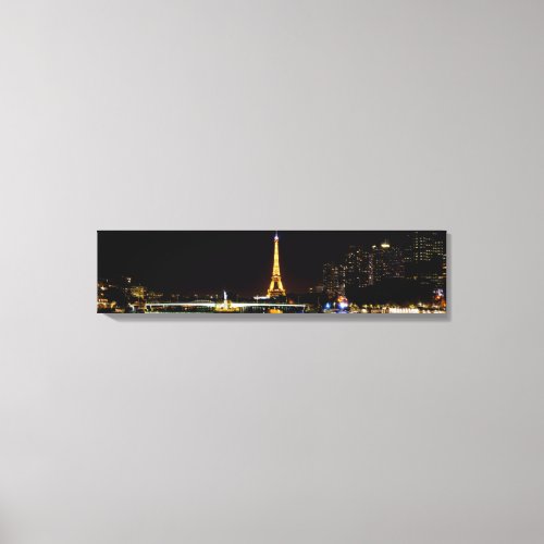 Illuminated Eiffel tower in Paris at night Canvas Print