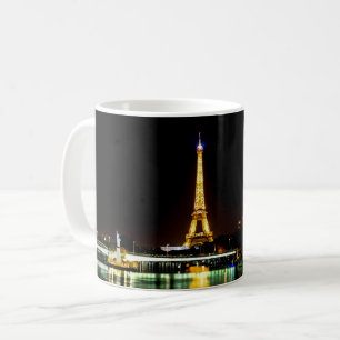 Illuminated Eiffel tower in Paris at night Coffee Mug