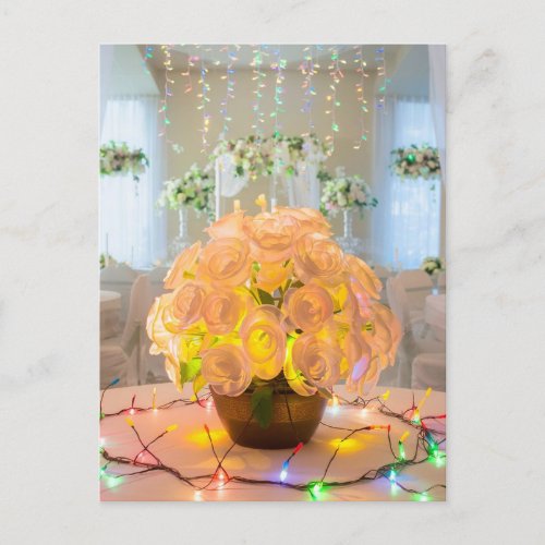 Illuminated Floral  Holiday Postcard