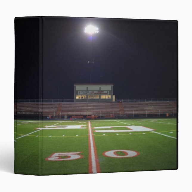 Illuminated Football Field 3 Ring Binder (Front/Spine)