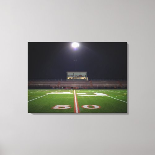 Illuminated Football Field Canvas Print