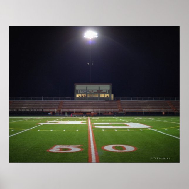 Illuminated Football Field Poster (Front)