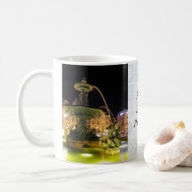 Illuminated Fountain and Mermaid. Rossio, Lisbon