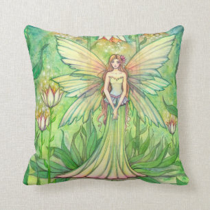 Illuminated Garden Fairy Fantasy Art Throw Pillow