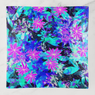 Illuminated Gardens Futuristic Florals Trinket Tray