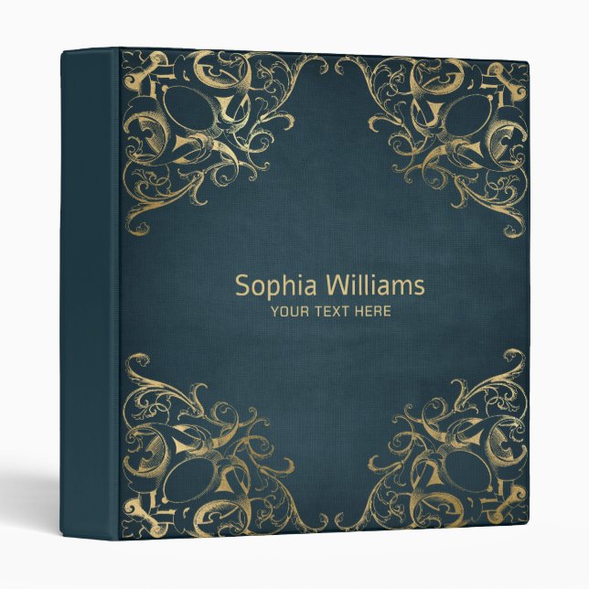 Illuminated Gold Ornament 3 Ring Binder (Front/Spine)