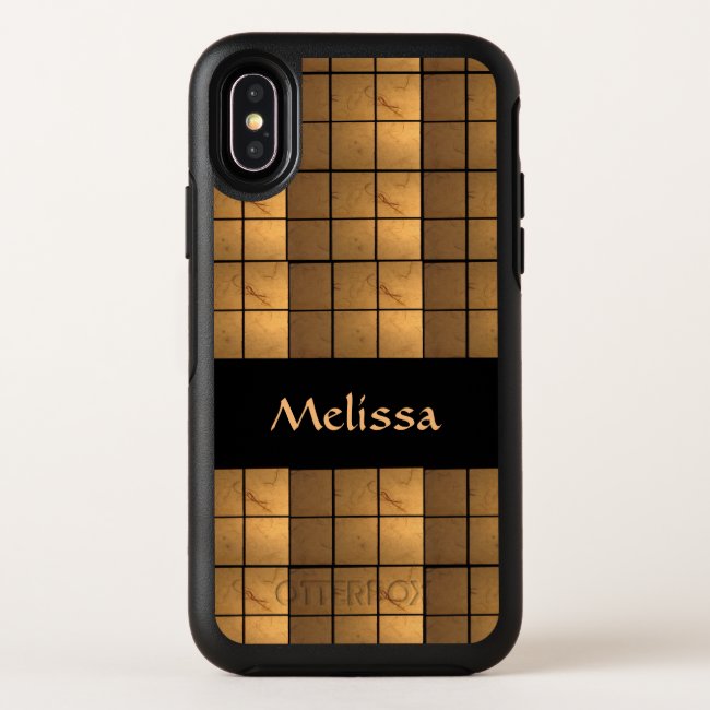 Illuminated Gold Squares Otterbox iPhone X Case