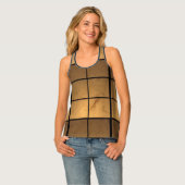 Illuminated Golden Copper Square Pattern Tank Top (Front Full)