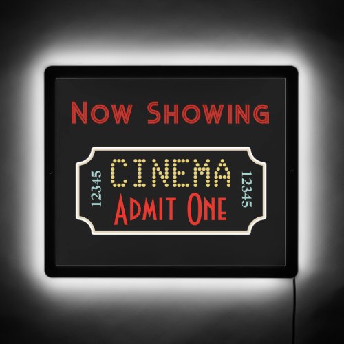 Illuminated Home Movie Theater Cinema Art Sign