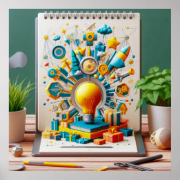 Illuminated Imagination: Notebook of Brilliance Poster