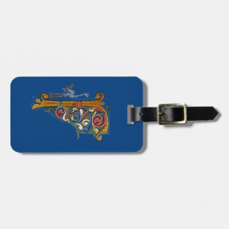 Illuminated Initial F luggage tag