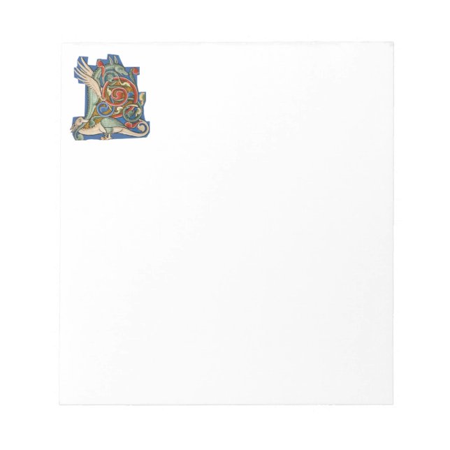 Illuminated Initial L Notepad (Front)
