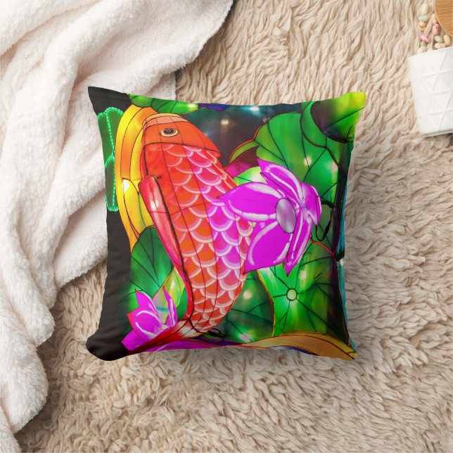 Illuminated Koi Throw Pillow (Blanket)