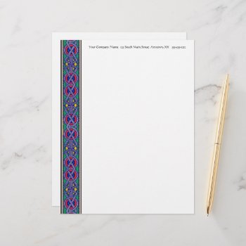 Illuminated Manuscript Border In Red Blue N Green by FalconsEye at Zazzle