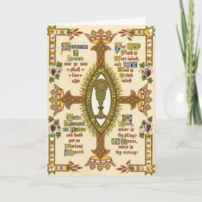 Illuminated Manuscript for Easter. Holiday Card (Front)