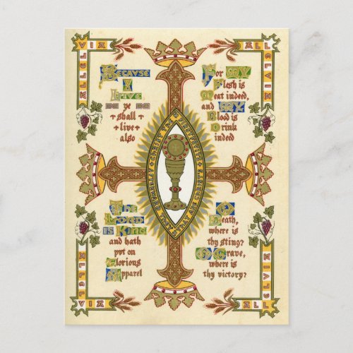 Illuminated Manuscript for Easter Holiday Postcard