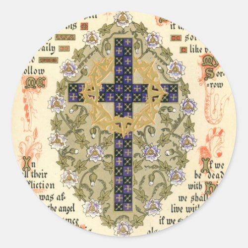 Illuminated Manuscript for Septuagesima and Lent Classic Round Sticker