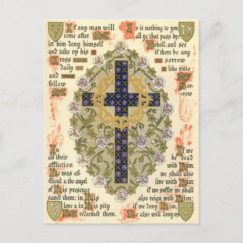 Illuminated Manuscript for Septuagesima and Lent Postcard