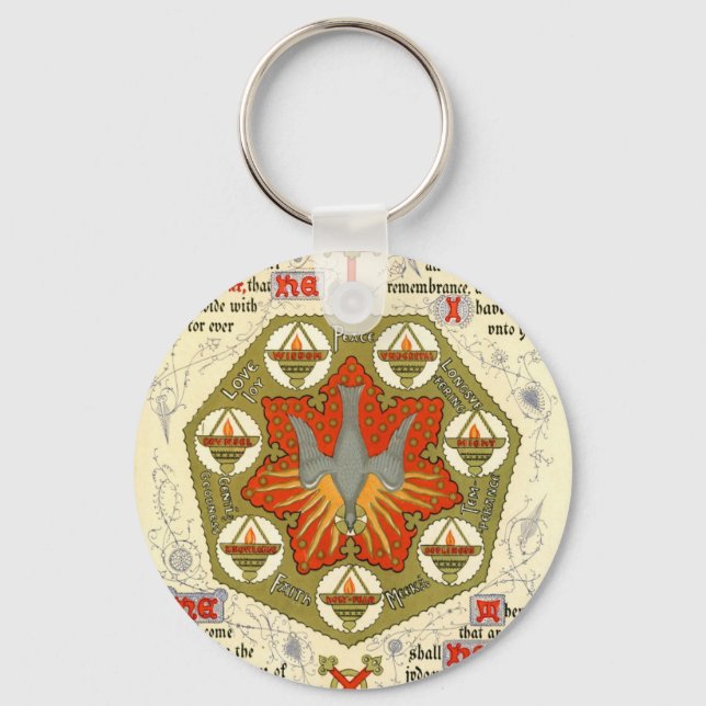 Illuminated Manuscript for Whitsuntide Keychain (Front)