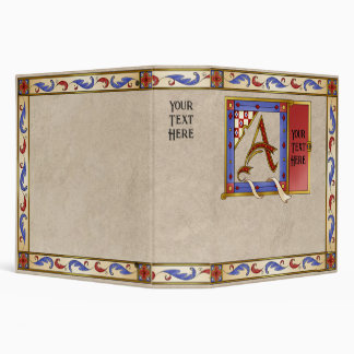 Illuminated Manuscript Monogram 'A' 3 Ring Binder