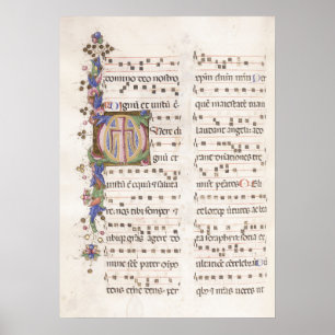 Illuminated Manuscript of Medieval Music   Poster
