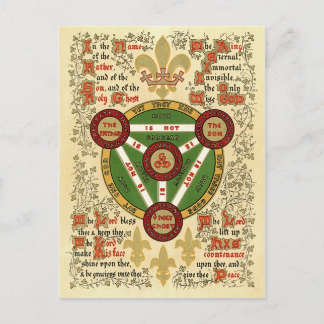 Illuminated Manuscript of the Holy Trinity Postcard (Front)