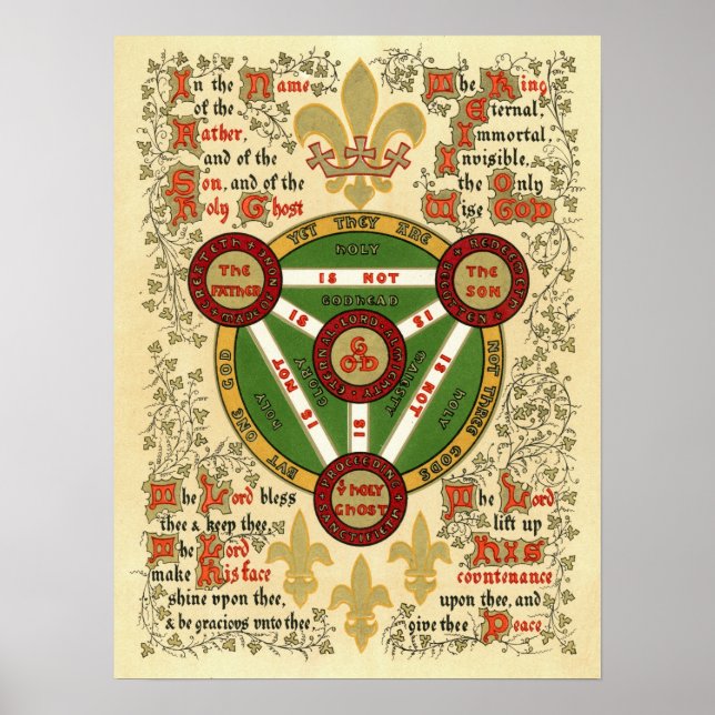 Illuminated Manuscript of the Holy Trinity Poster (Front)