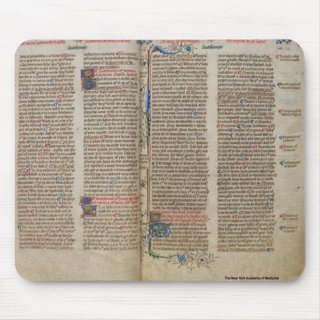 Illuminated Manuscript Page 10 Mouse Pad (Front)