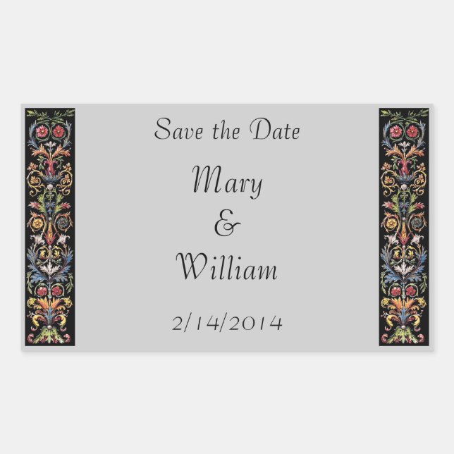 Illuminated Manuscript Save the Date Stickers (Front)