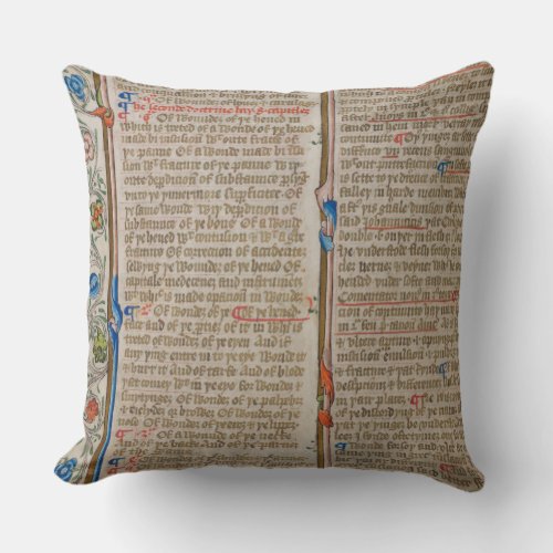Illuminated Manuscript Throw Pillow