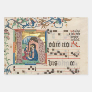 Illuminated Manuscript Wrapping Paper Sheets