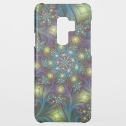 Illuminated modern blue purple Fractal Pattern Uncommon Samsung Galaxy S9 Plus Case