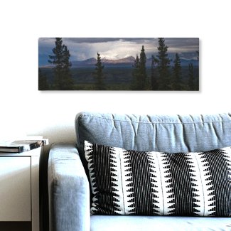 Illuminated Mountains Alaska Scenery Photography